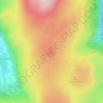 High Tove topographic map, elevation, terrain