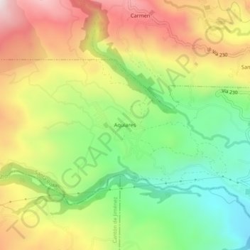 Aquiares topographic map, elevation, terrain