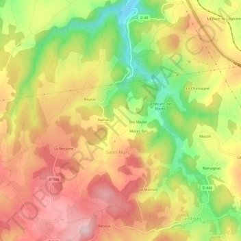 La Roche topographic map, elevation, terrain