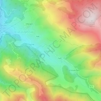 Samortein topographic map, elevation, terrain