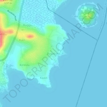 Busabala topographic map, elevation, terrain