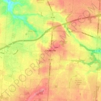 Centerville topographic map, elevation, terrain