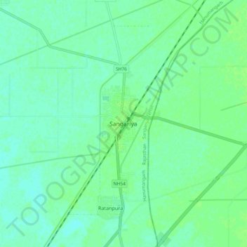 Sangariya topographic map, elevation, terrain