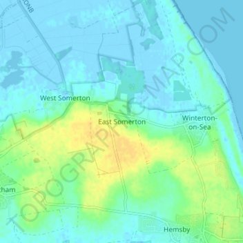 East Somerton topographic map, elevation, terrain