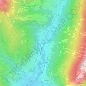 Soraga topographic map, elevation, terrain