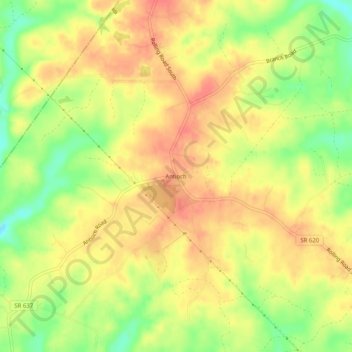 Antioch topographic map, elevation, terrain