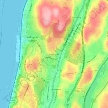 Mount Hope topographic map, elevation, terrain