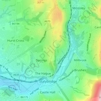 Arlies topographic map, elevation, terrain