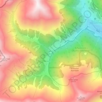 Kalkstein topographic map, elevation, terrain