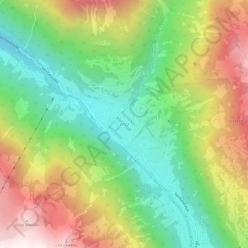 Engi topographic map, elevation, terrain