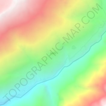 Liam topographic map, elevation, terrain