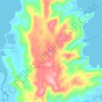 Tibo topographic map, elevation, terrain