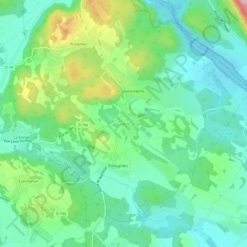 Creys topographic map, elevation, terrain