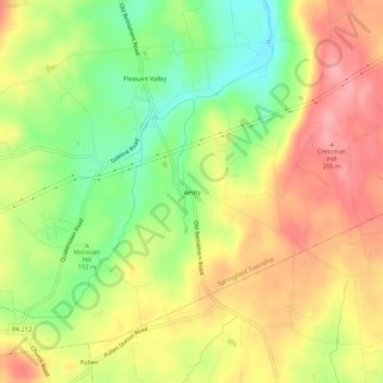 Amity topographic map, elevation, terrain