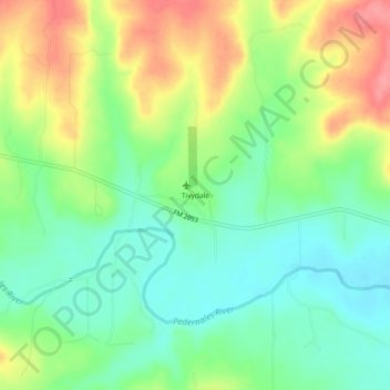 Tivydale topographic map, elevation, terrain