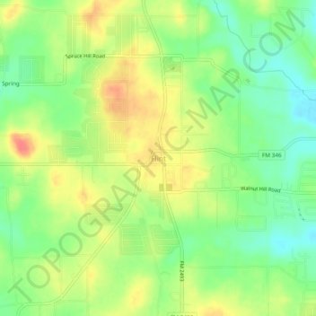 Flint topographic map, elevation, terrain