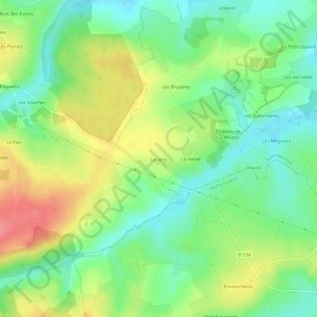 La Jarry topographic map, elevation, terrain