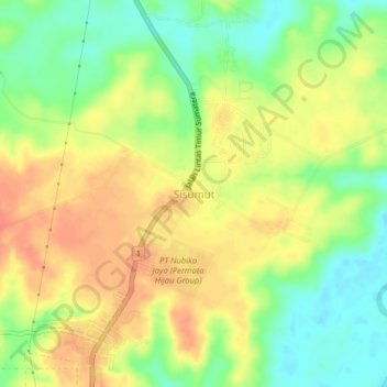 Sisumut topographic map, elevation, terrain