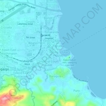Lapu-Lapu topographic map, elevation, terrain