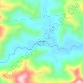 Tchamba topographic map, elevation, terrain