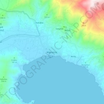 Karystos topographic map, elevation, terrain