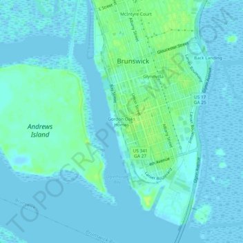 Gordon Oaks Homes topographic map, elevation, terrain