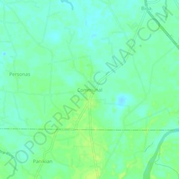 Communal topographic map, elevation, terrain