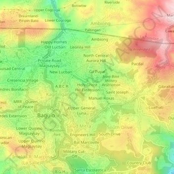Holy Ghost Extension topographic map, elevation, terrain