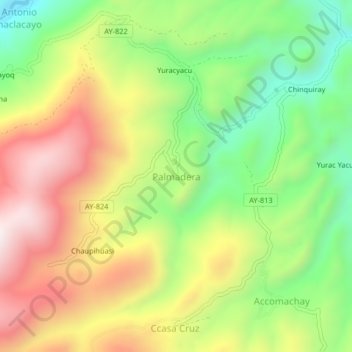 Palmadera topographic map, elevation, terrain