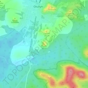 Biakło topographic map, elevation, terrain