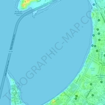 Mahim Bay topographic map, elevation, terrain