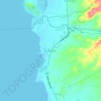 Balibago topographic map, elevation, terrain