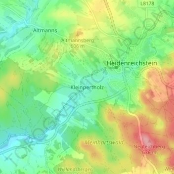Kleinpertholz topographic map, elevation, terrain