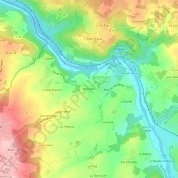 Betoulles topographic map, elevation, terrain