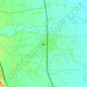 Pyu topographic map, elevation, terrain