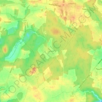 La Forêt topographic map, elevation, terrain
