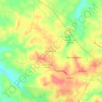 Kenny Brook topographic map, elevation, terrain