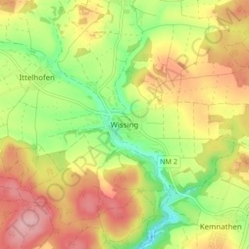Wissing topographic map, elevation, terrain