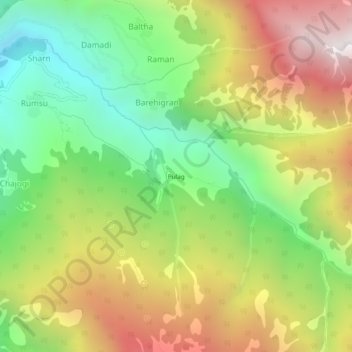 Pulag topographic map, elevation, terrain