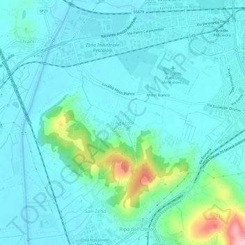 Agazzi topographic map, elevation, terrain