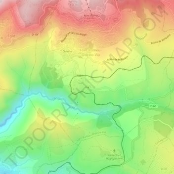 Via topographic map, elevation, terrain