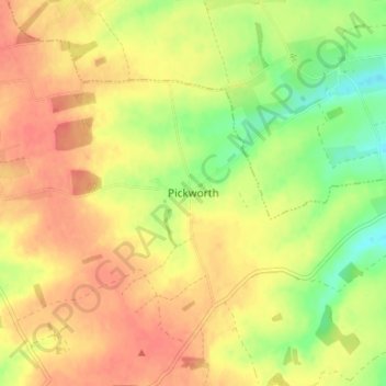 Pickworth topographic map, elevation, terrain