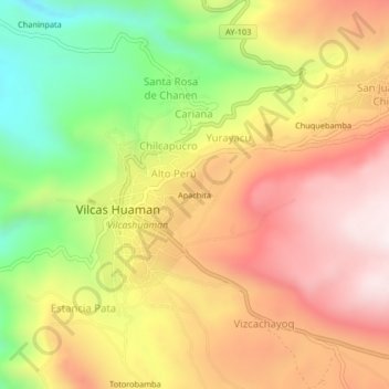 Apachita topographic map, elevation, terrain