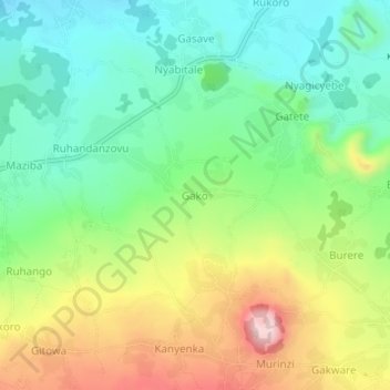 Gako topographic map, elevation, terrain