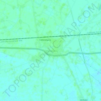Colonelganj topographic map, elevation, terrain