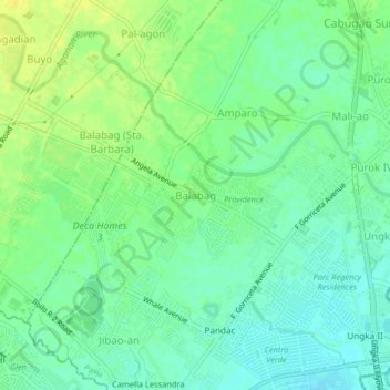 Balabag topographic map, elevation, terrain