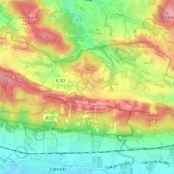 Holperdorp topographic map, elevation, terrain
