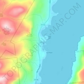 Silver Bay topographic map, elevation, terrain