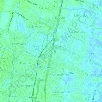 Pucang topographic map, elevation, terrain