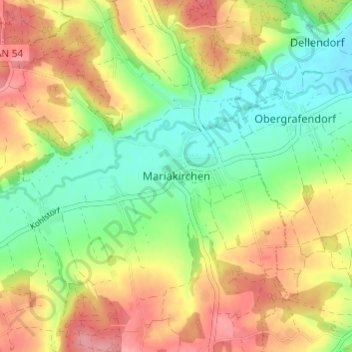 Mariakirchen topographic map, elevation, terrain